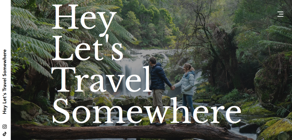Let’s Travel Somewhere وب سایتی است که از پس زمینه های عکاسی خیره کننده برای طراحی سایت استفاده می کند